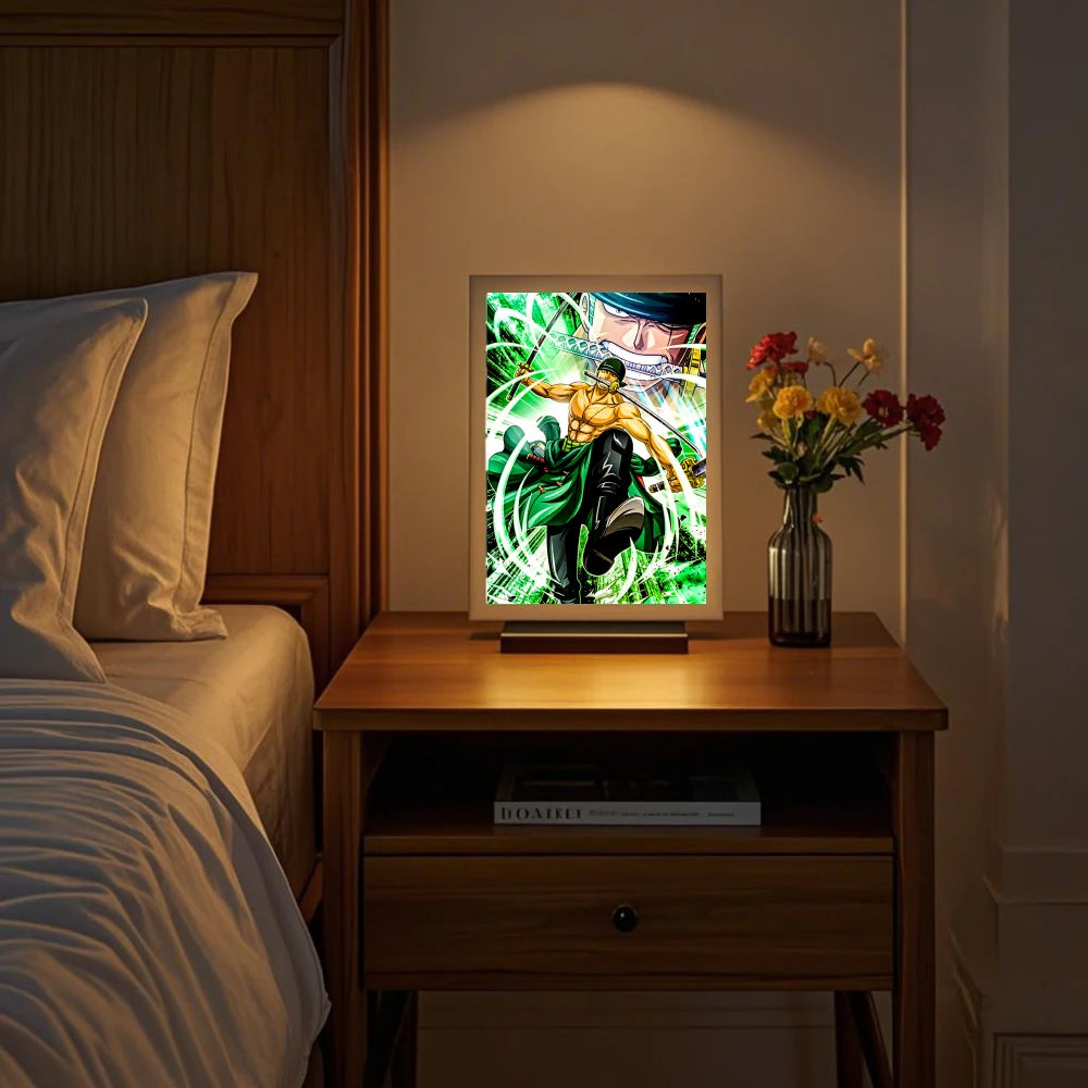 Anime LED Night Light Photo Frame – One Piece Design