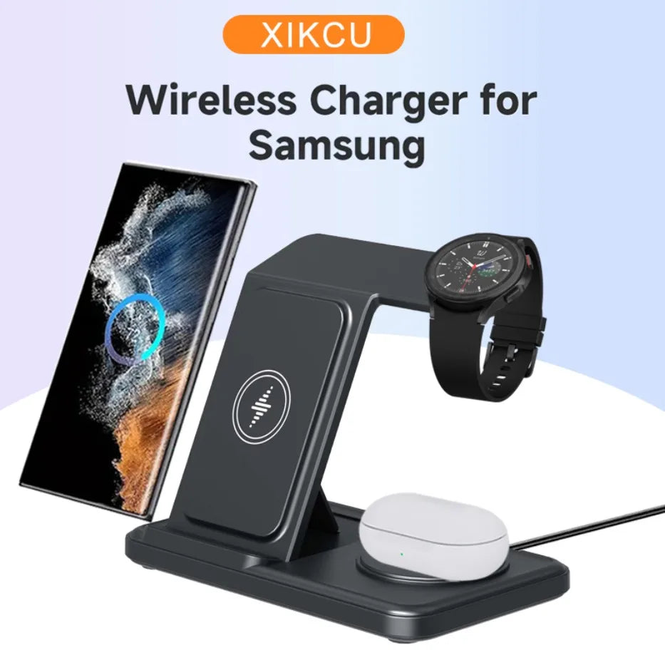 3-in-1 Foldable Wireless Charging Stand for Qi Devices