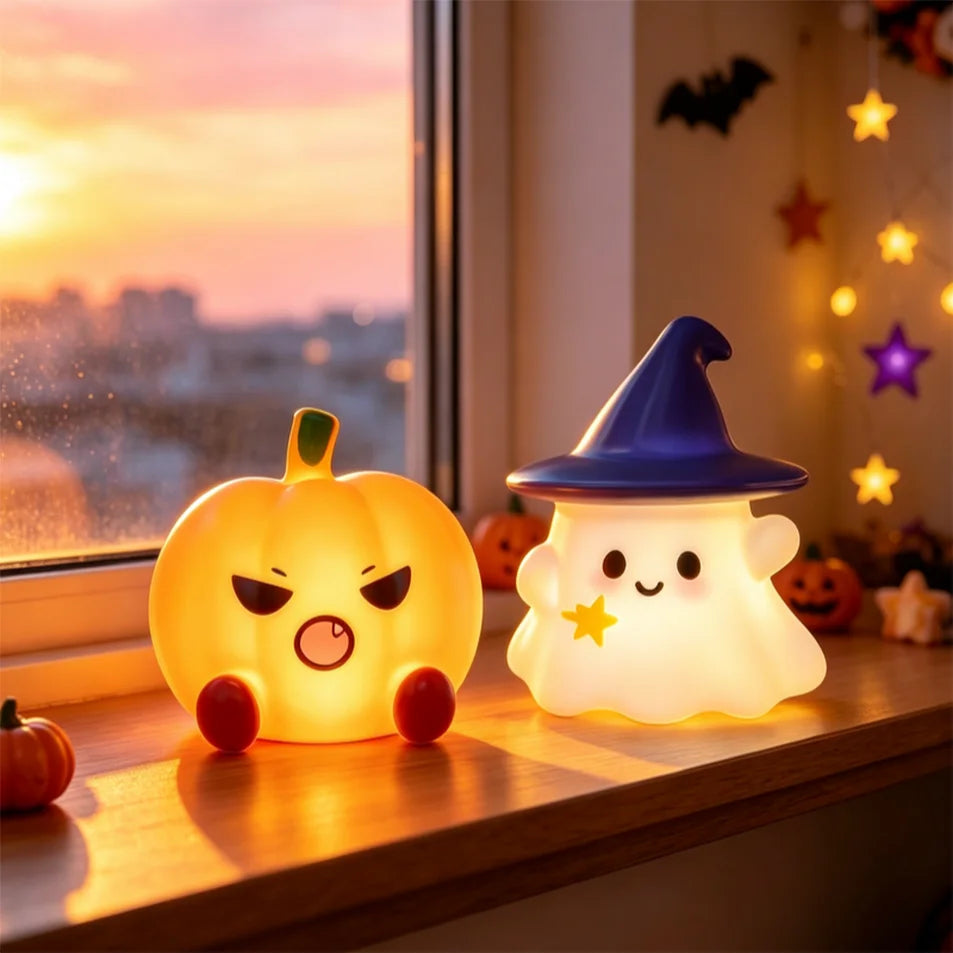 Halloween Ghost Pumpkin Silicone LED Night Light Decor