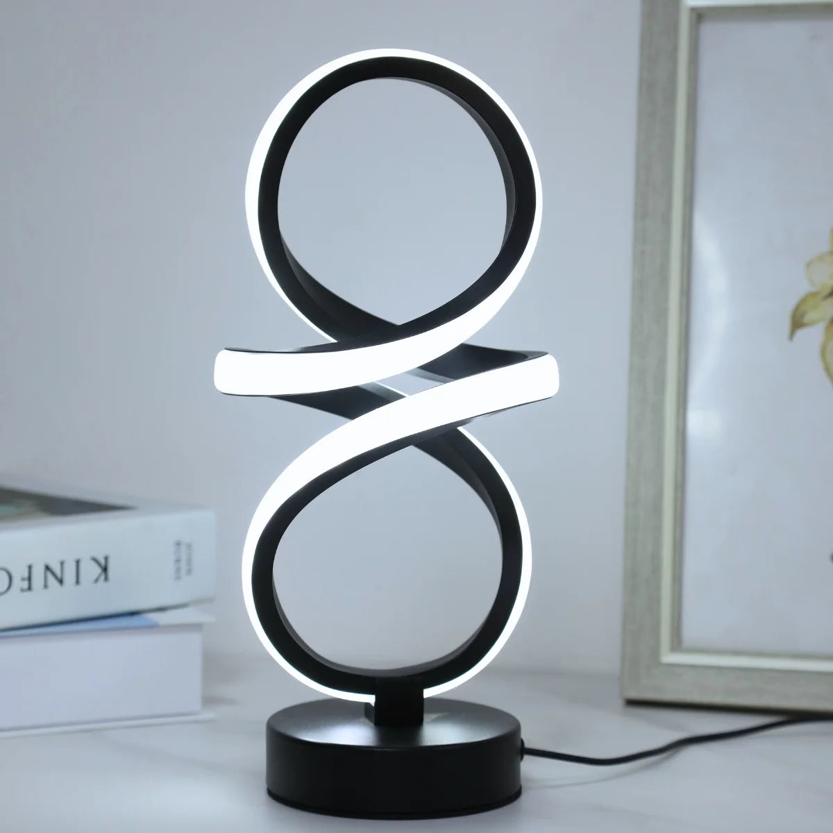 Spiral LED Table Night Light – 3-Color USB Desk Lamp