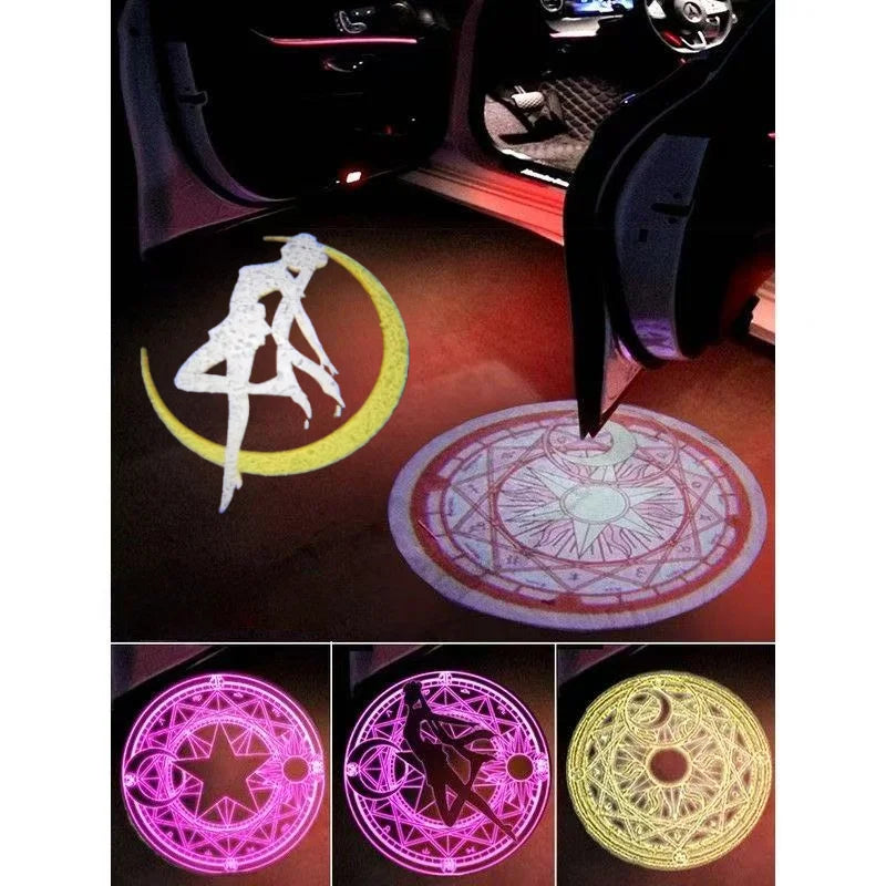 Anime Car Door Projector Light – Cute Welcome Lamp