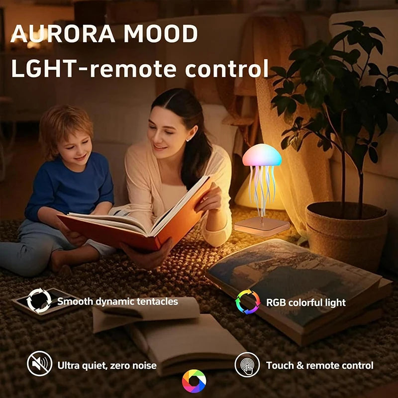 LED Jellyfish Night Light – RGB Gradient With Remote