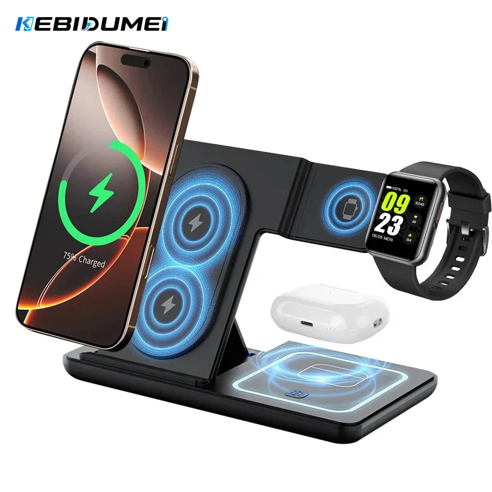 3-in-1 Magnetic Wireless Charging Stand for Apple Devices