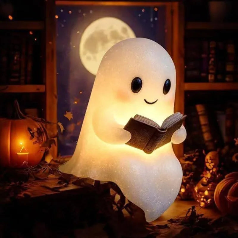 Ghost Reading LED Night Light Halloween Desk Decor