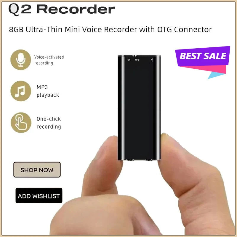 Mini Digital Voice Recorder MP3 Player With USB Storage