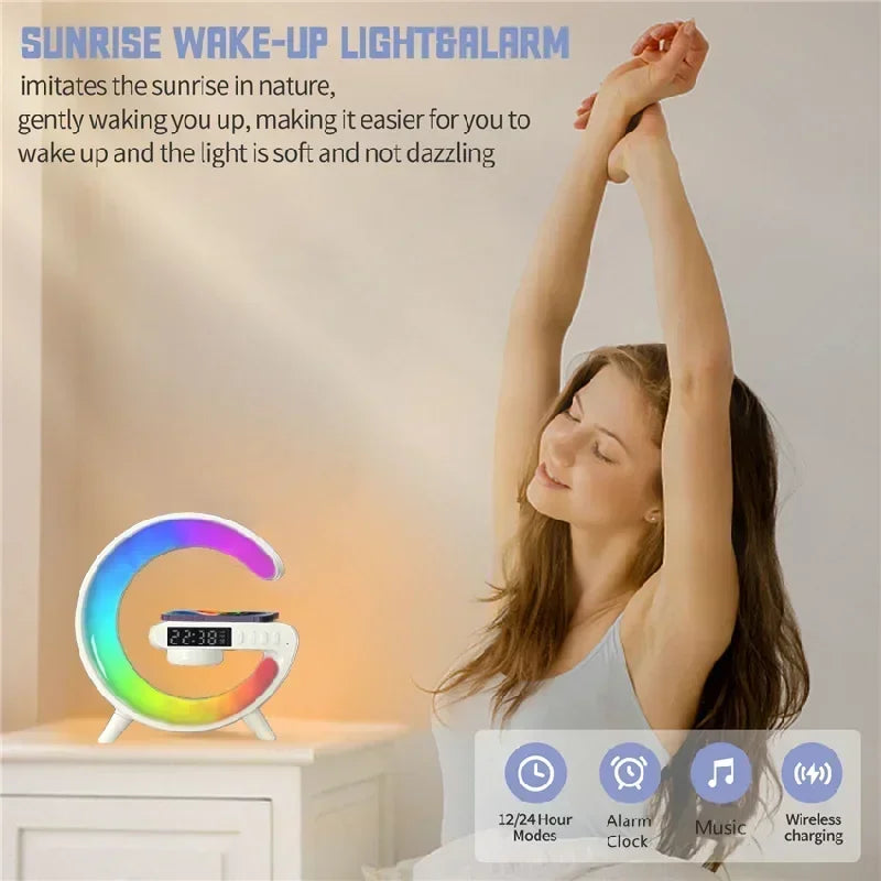 Mini Wireless Charging Alarm Clock With RGB Speaker