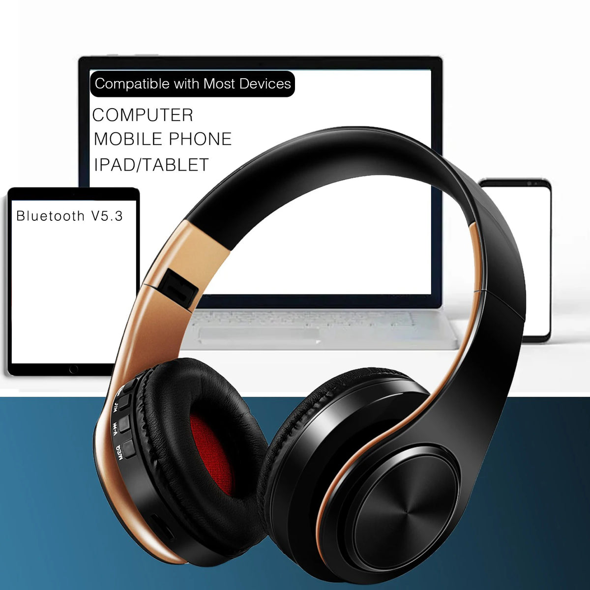 Bluetooth Over-Ear Headphones With Mic, FM And TF Card