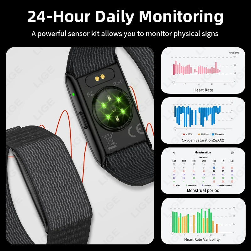 Screenless Smart Fitness Wristband With AI Health Report