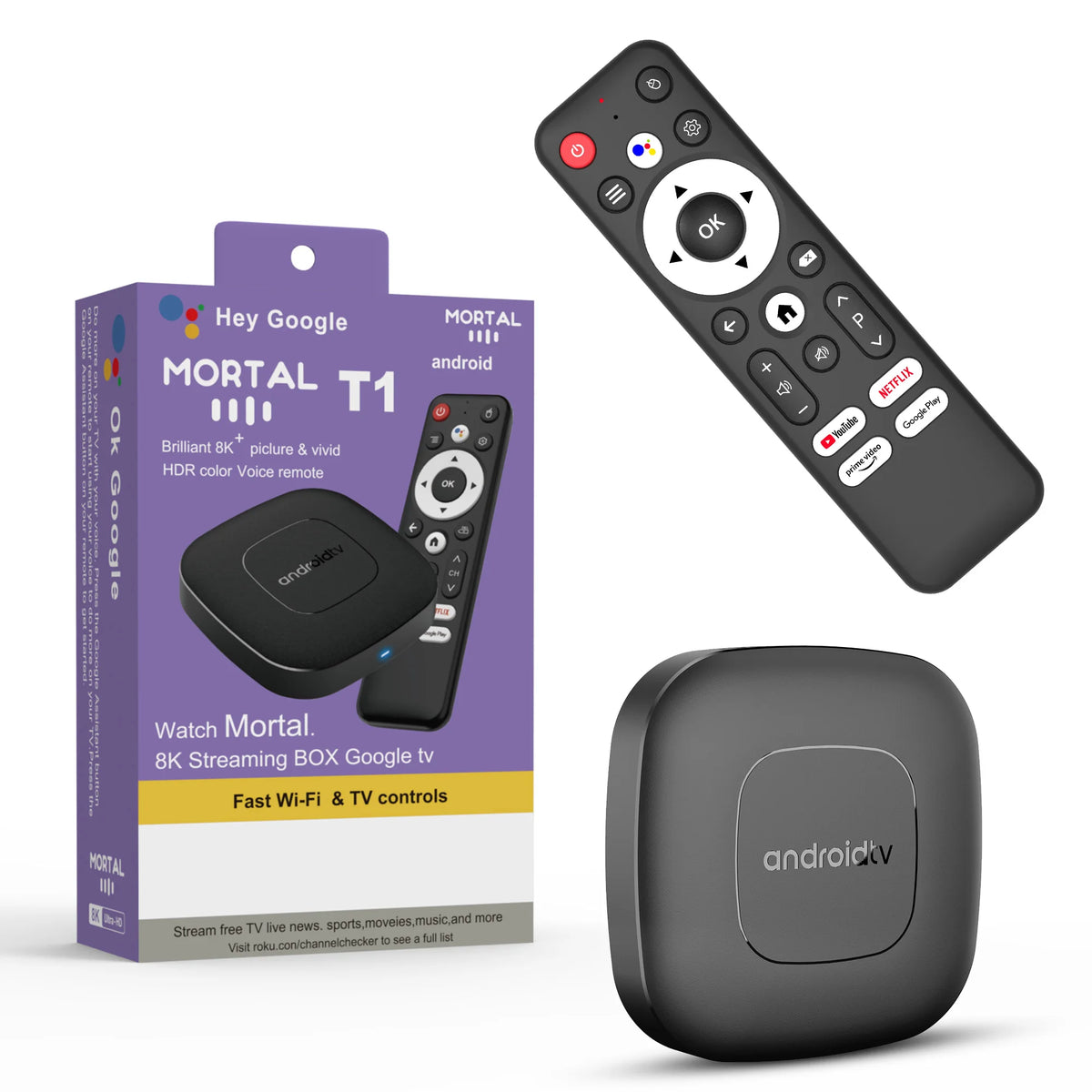 Android TV Box 4K Streaming Player with Voice Control