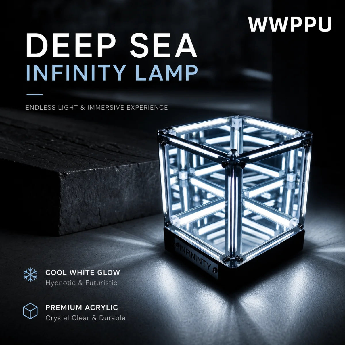 Hypercube LED Table Lamp Infinity Mirror Acrylic Decor