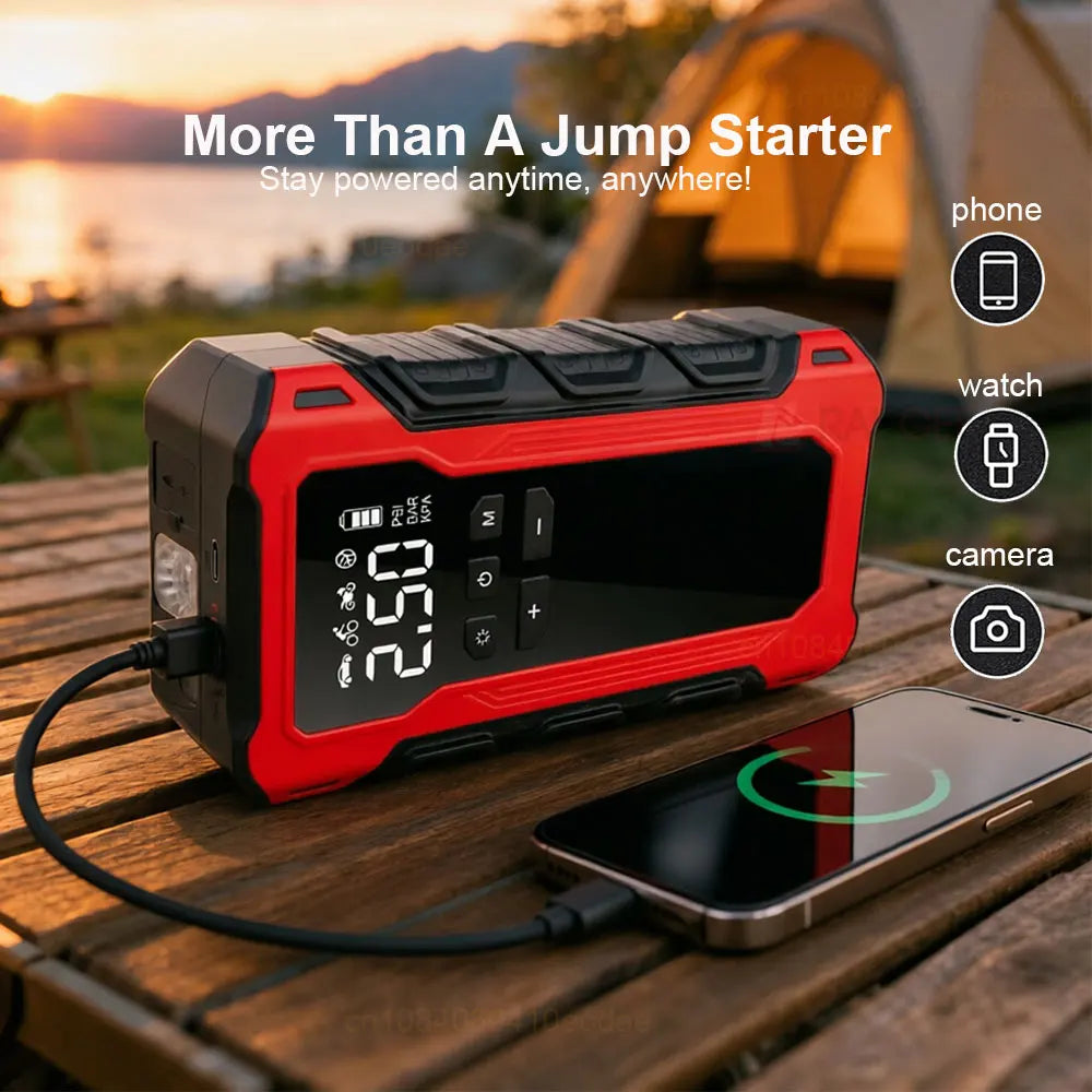 3200A Car Jump Starter with Air Pump – 4-in-1 Power Bank