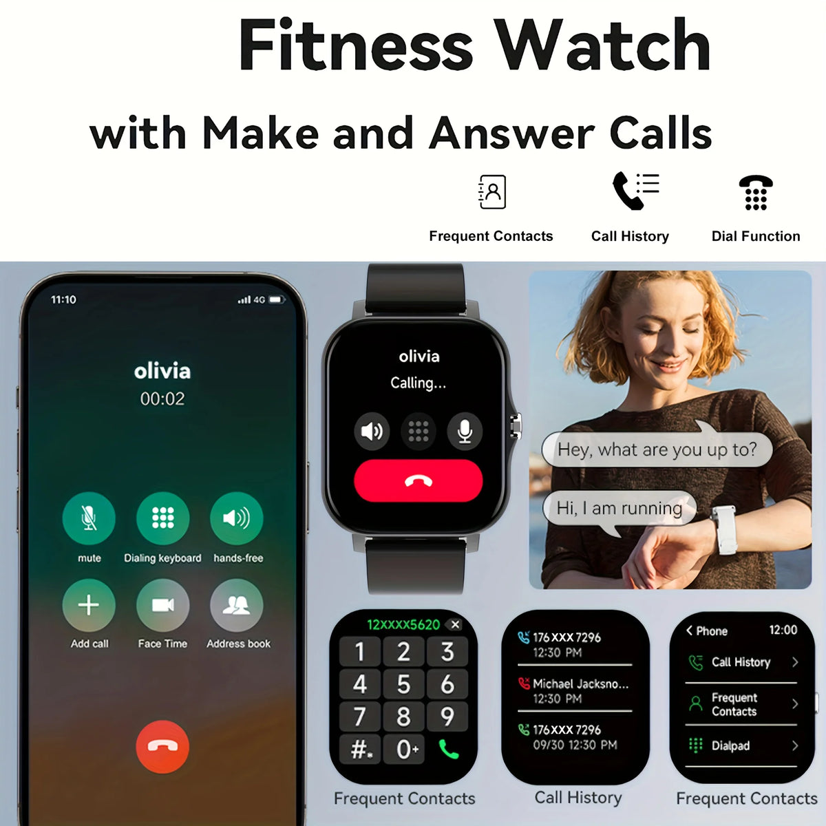 1.83" Full Touch Smartwatch With Call & Sleep Tracking