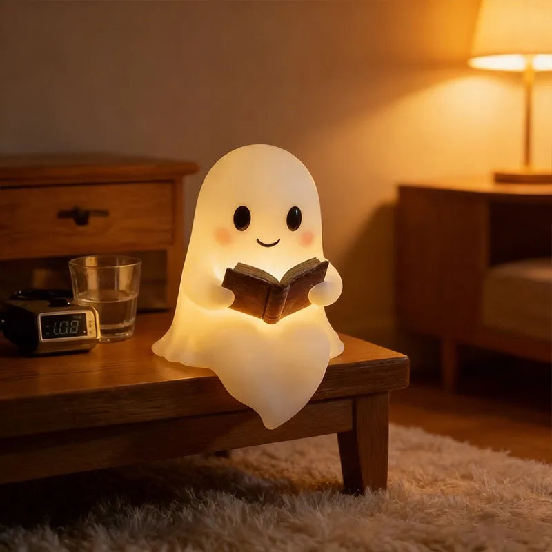 Ghost Reading LED Night Light Halloween Desk Decor