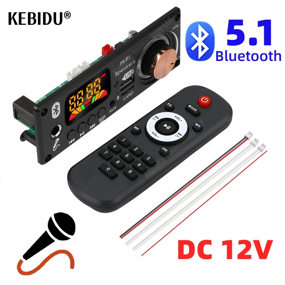 Bluetooth MP3 Decoder Board 12V USB TF FM Car Audio Module