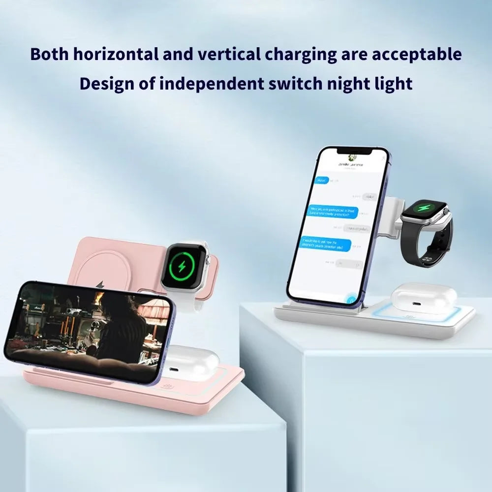 3-in-1 Magnetic Wireless Charging Stand for Apple Devices