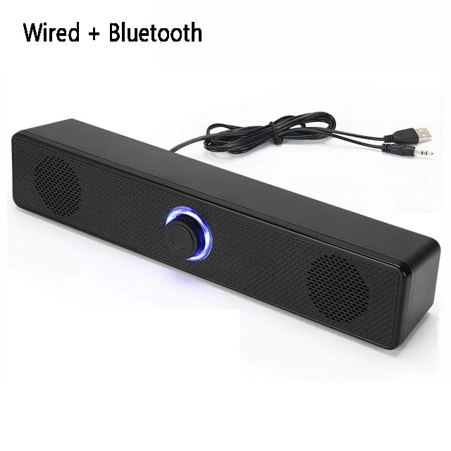 Wired And Bluetooth Color Bluetooth Computer Soundbar Speaker – 3D Stereo Bass