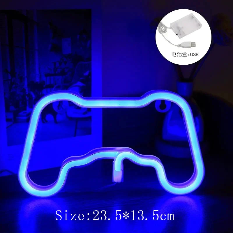 games blue Emitting Color Custom LED Game Icon Neon Sign for Wall Decor