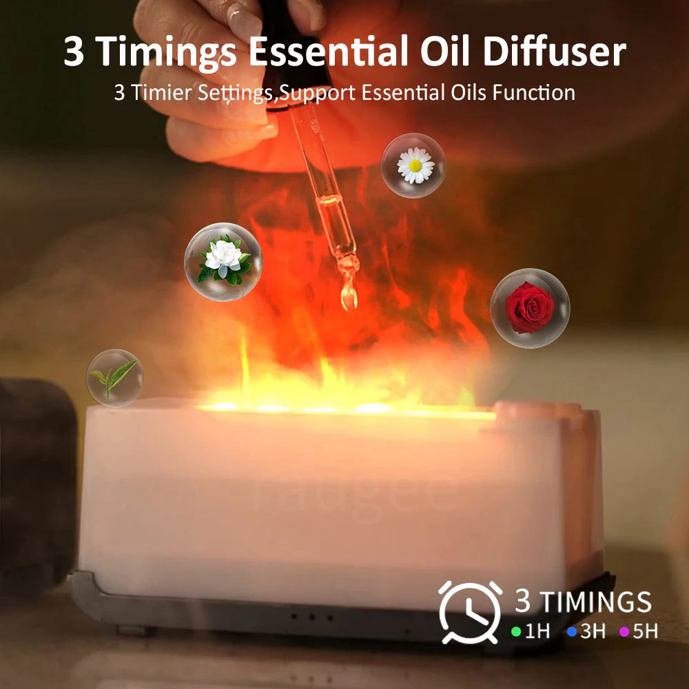 Flame Effect Aromatherapy Humidifier with LED Lights