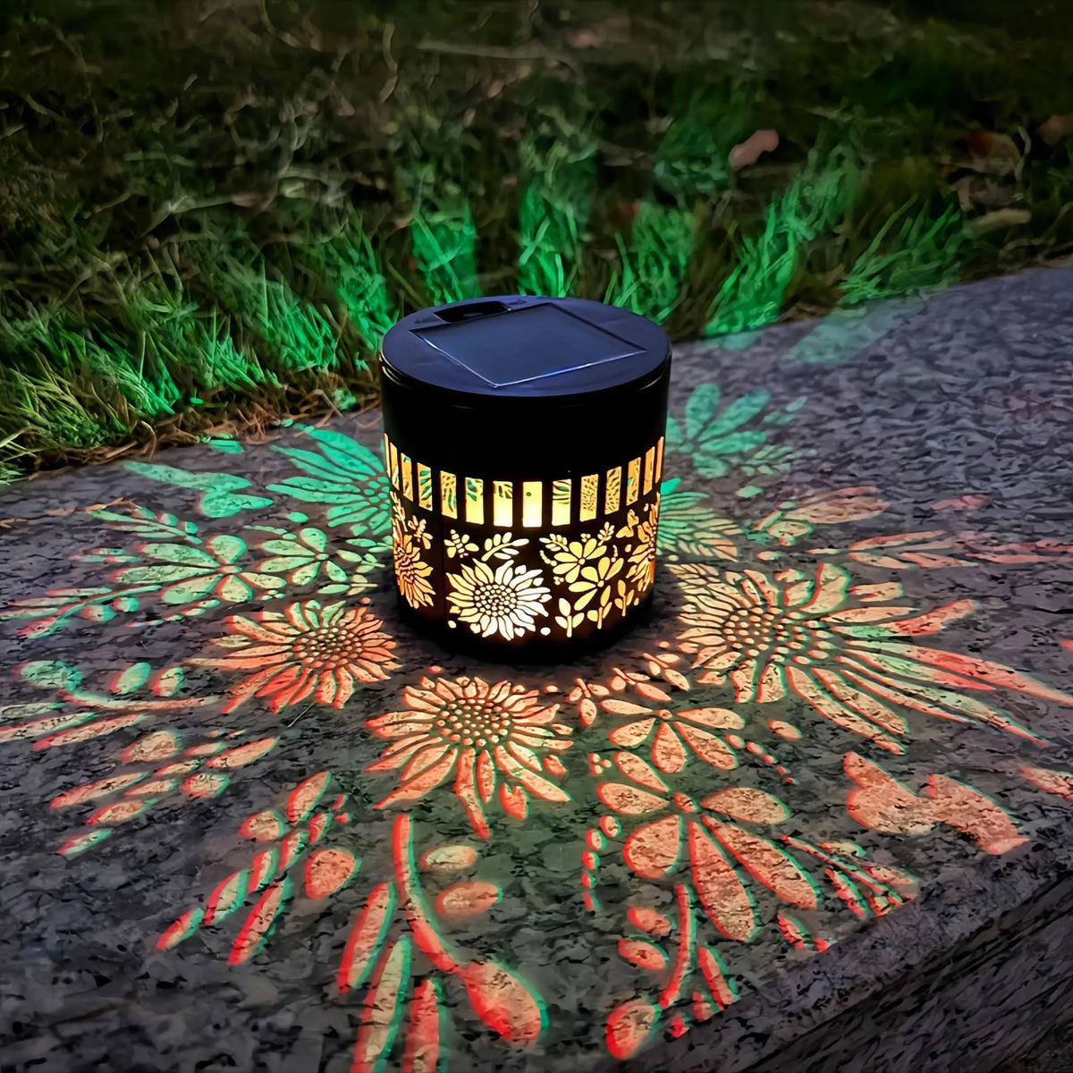 Solar Mandala Sunflower Projector Wall Lamp for Garden