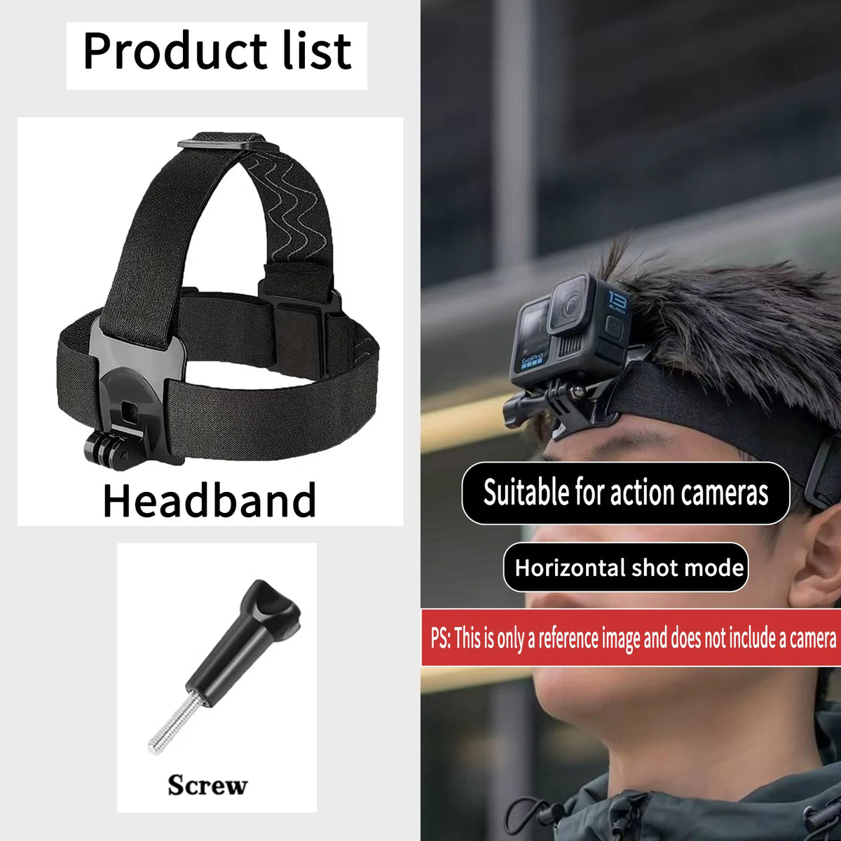 Headband 2in1 Color Adjustable Chest Mount Harness For Action Cameras & Phones