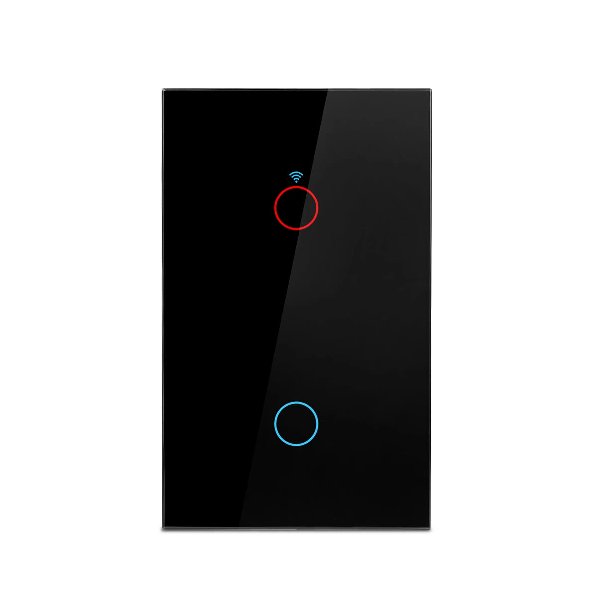 Black 2 Gang Color WiFi Smart Touch Wall Light Switch – No Neutral, App Control