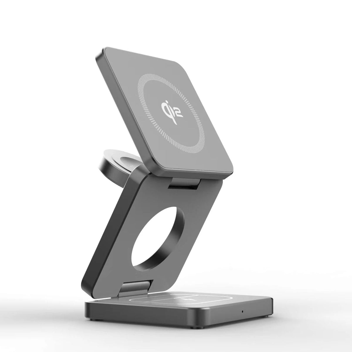 Qi2-Grey Color 3-in-1 Magnetic Wireless Charging Station for Apple