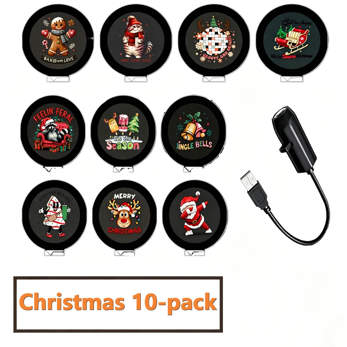 10 IN 1 Emitting Color USB Christmas Projector Light – Festive LED Patterns