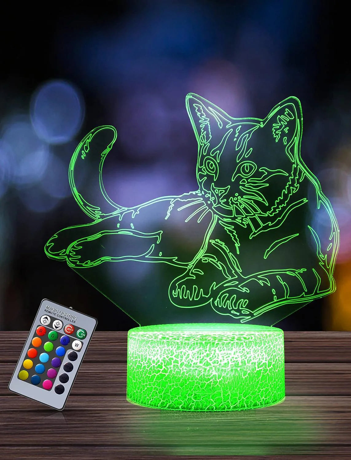 Anime Cat 3D LED Night Light – Touch Table Lamp For Kids