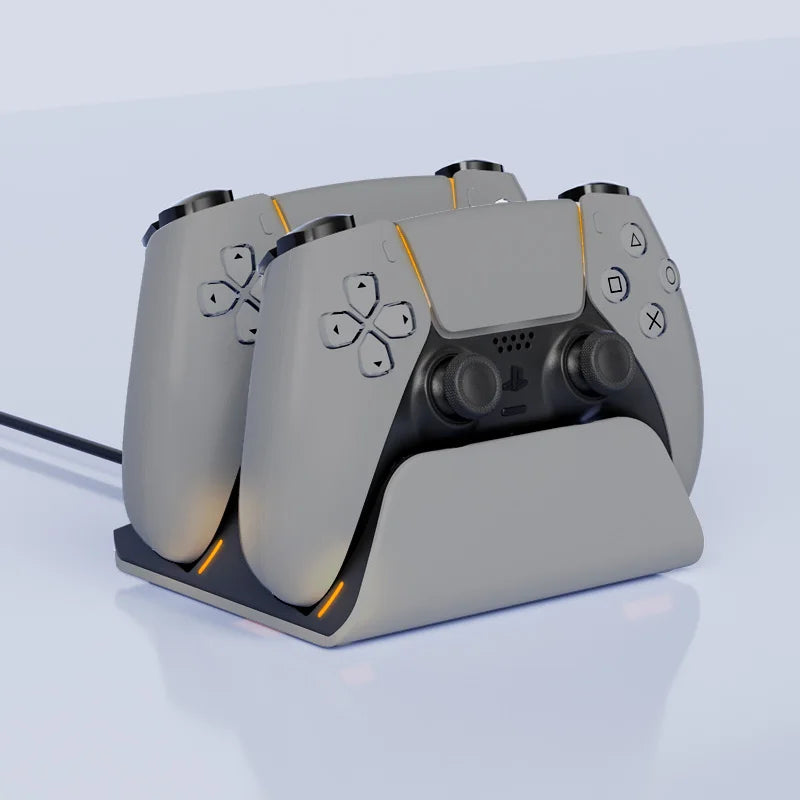 Grey Color Dual Charging Dock for PS5 Controllers – Compact Stand