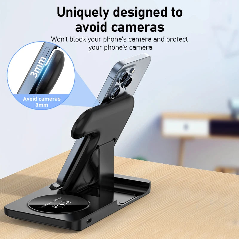 3-in-1 Foldable Wireless Charging Station for Apple