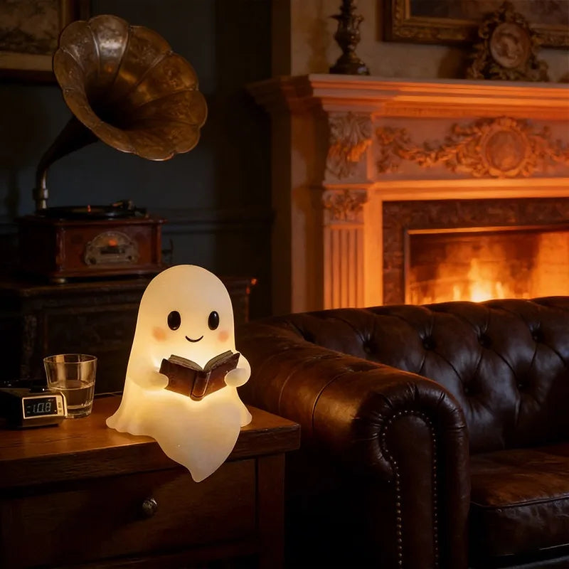 Ghost Reading LED Night Light Halloween Desk Decor