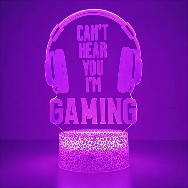 Light Red Emitting Color 3D Gaming Night Light Lamp – Multicolor LED Game Decor