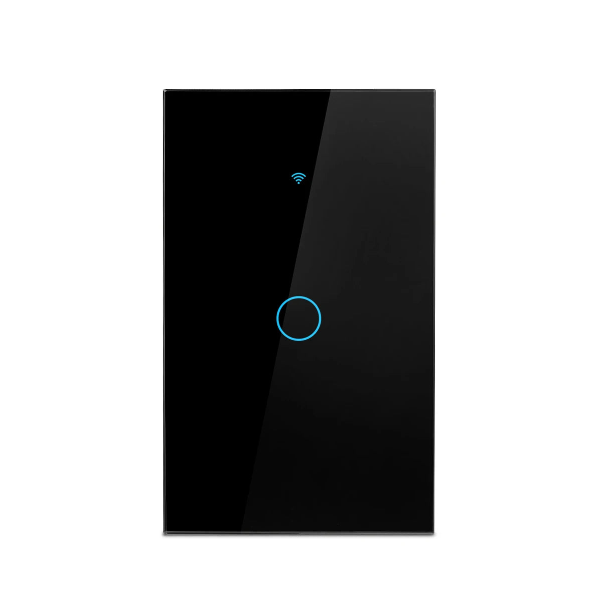 Black 1 Gang Color WiFi Smart Touch Wall Light Switch – No Neutral, App Control
