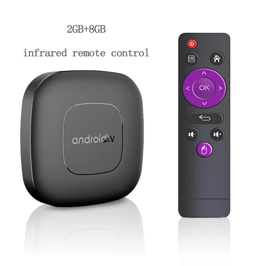 T1 2G8G IR Remote Color Android TV Box 4K Streaming Player with Voice Control