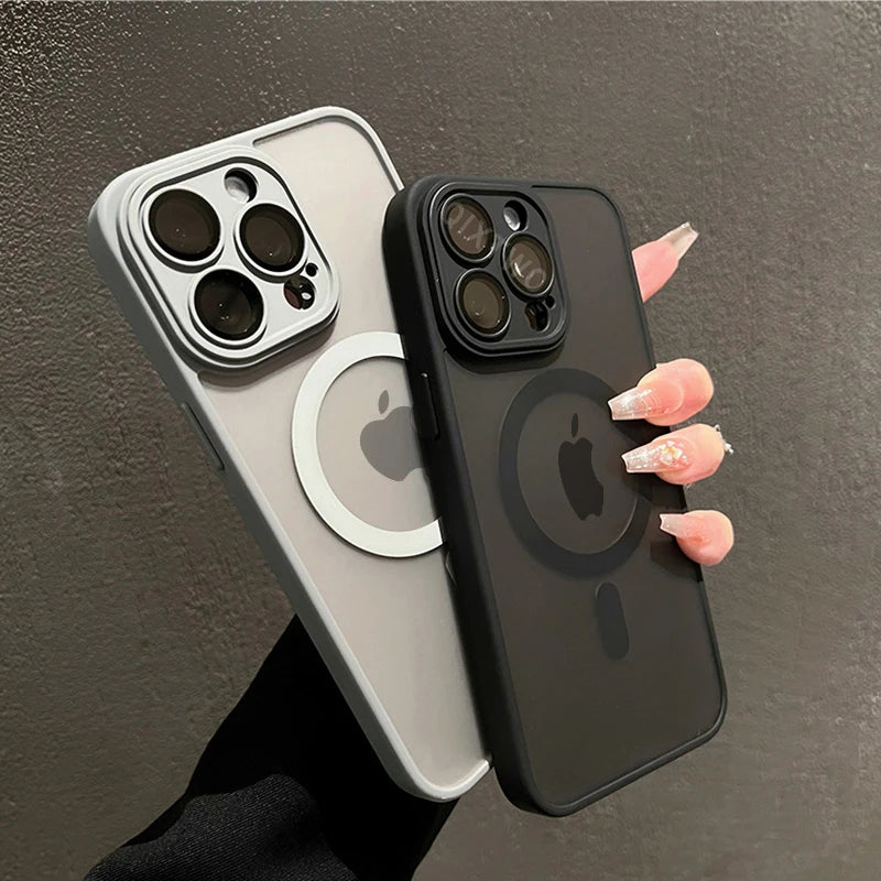 Matte Magnetic Armor Case For iPhone – Shockproof Cover