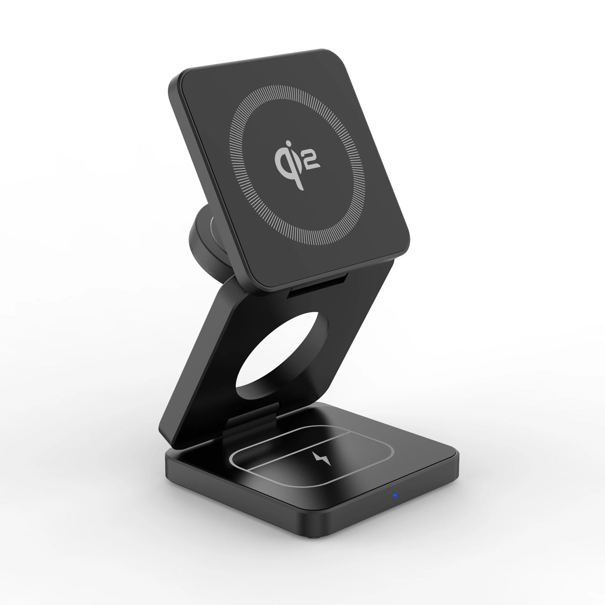 Qi2-Black Color 3-in-1 Magnetic Wireless Charging Station for Apple