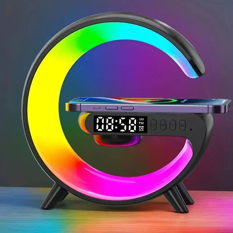 Mini Wireless Charging Alarm Clock With RGB Speaker