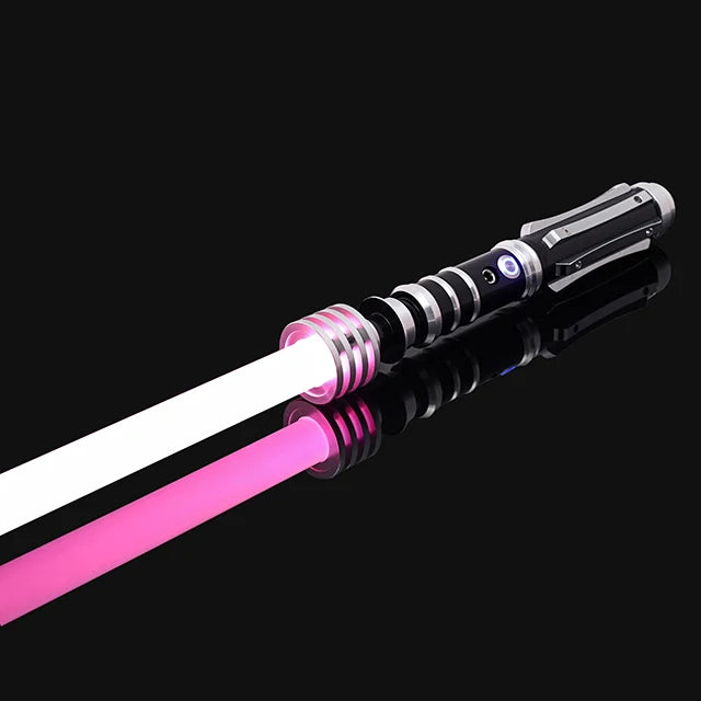 Leia Black Color Metal RGB Lightsaber Toy – 14-Color Sound FX Sword