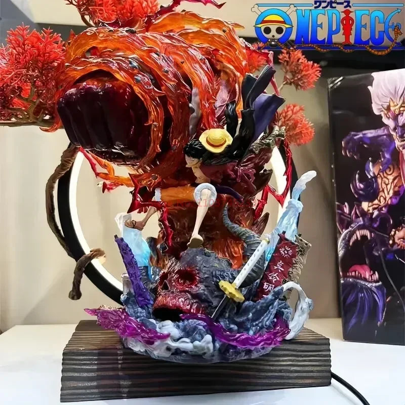 One Piece Luffy PVC Figure With LED Base Statue Model