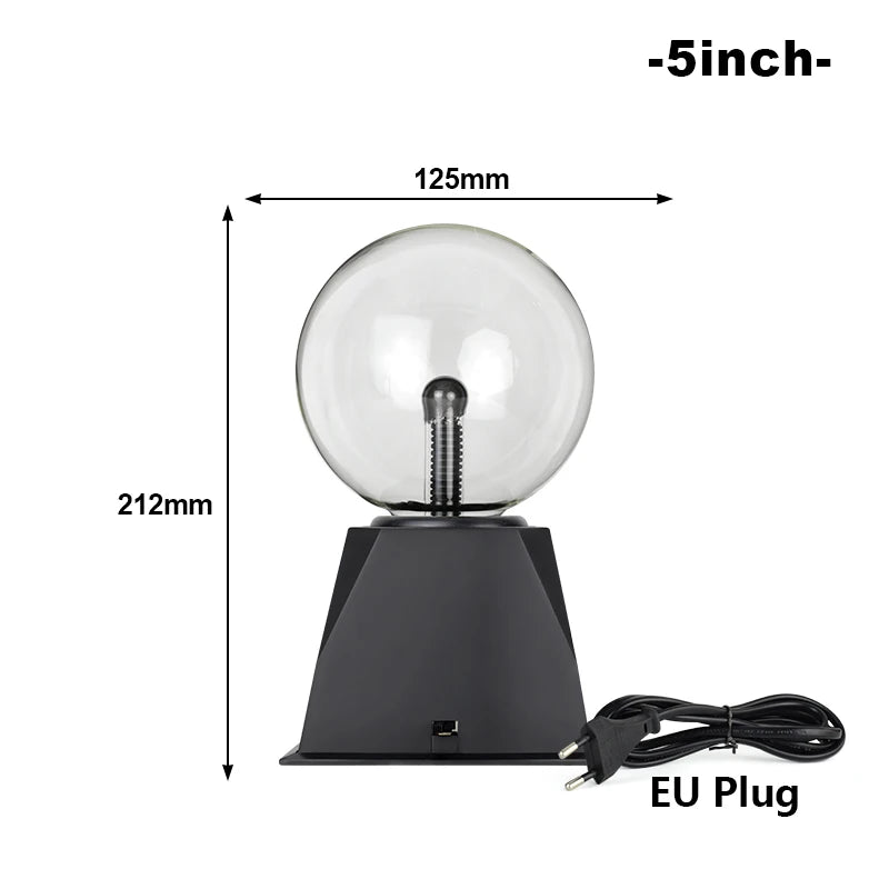 5 inch Color Glass Plasma Ball Lamp LED Electric Touch Light