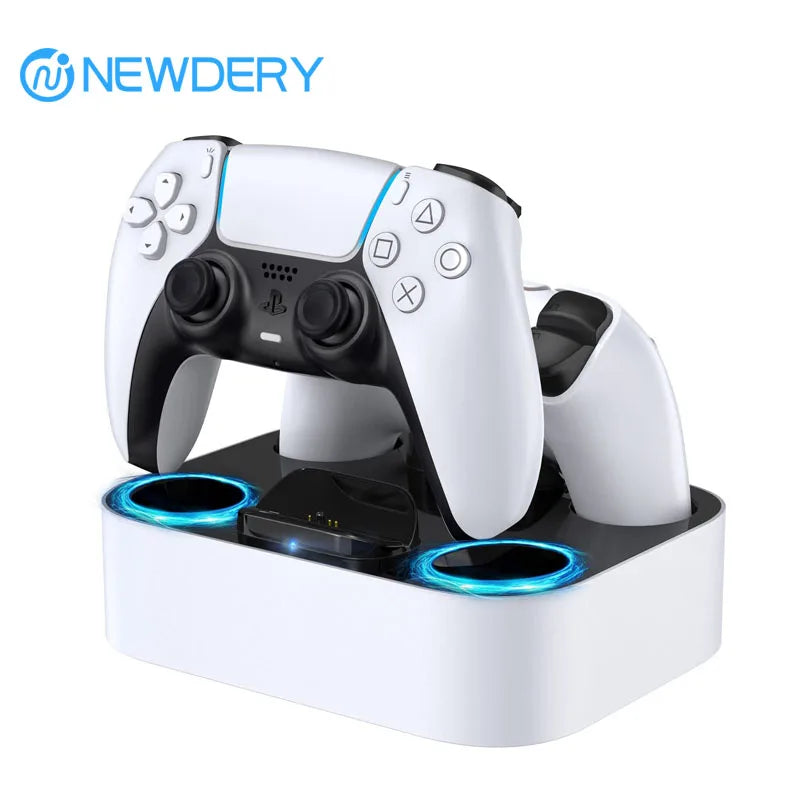 WHITE Color PS5 Controller Charging Station Dock – Fast Dual Charging