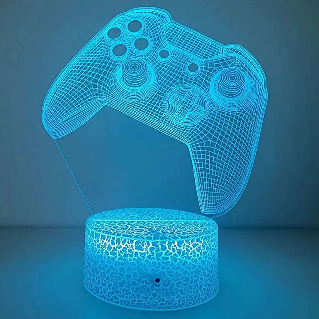 changeable Emitting Color 3D Gaming Night Light Lamp – Multicolor LED Game Decor