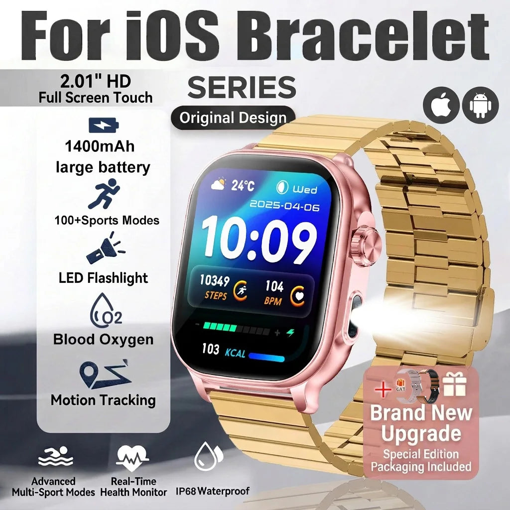 Golden Steel B 2A Color Rugged AMOLED Smart Watch With GPS, Flashlight & Calls