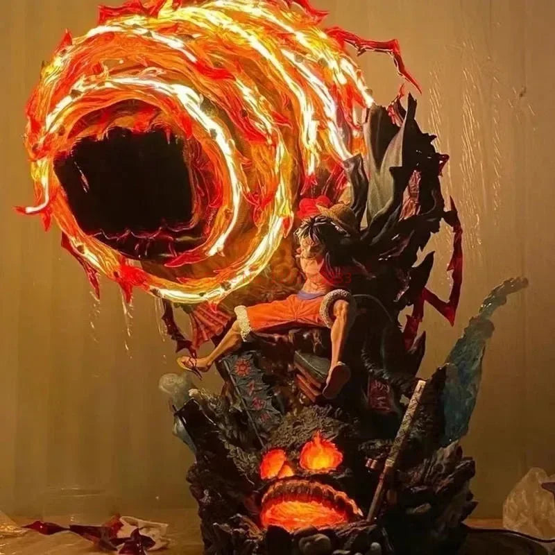 One Piece Luffy PVC Figure With LED Base Statue Model