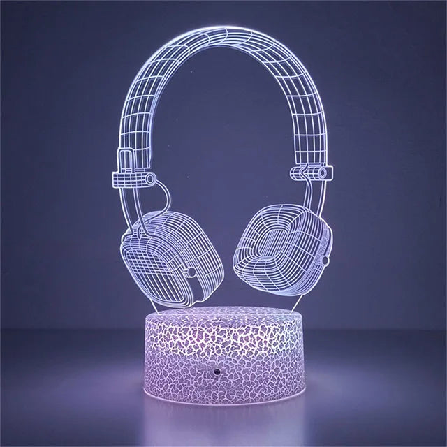 Dark Red Emitting Color 3D Gaming Night Light Lamp – Multicolor LED Game Decor