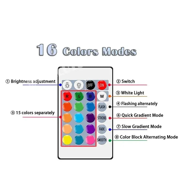 RGB LED E27 Light Bulb with Remote – 16-Color Dimmable