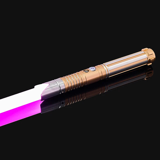 Type 9 Gold RGB Color Metal RGB Lightsaber Toy – 14-Color Sound FX Sword