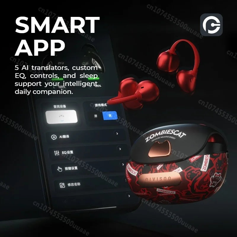 Open-Ear Clip Bluetooth Earbuds – Graffiti Bag-Style Case