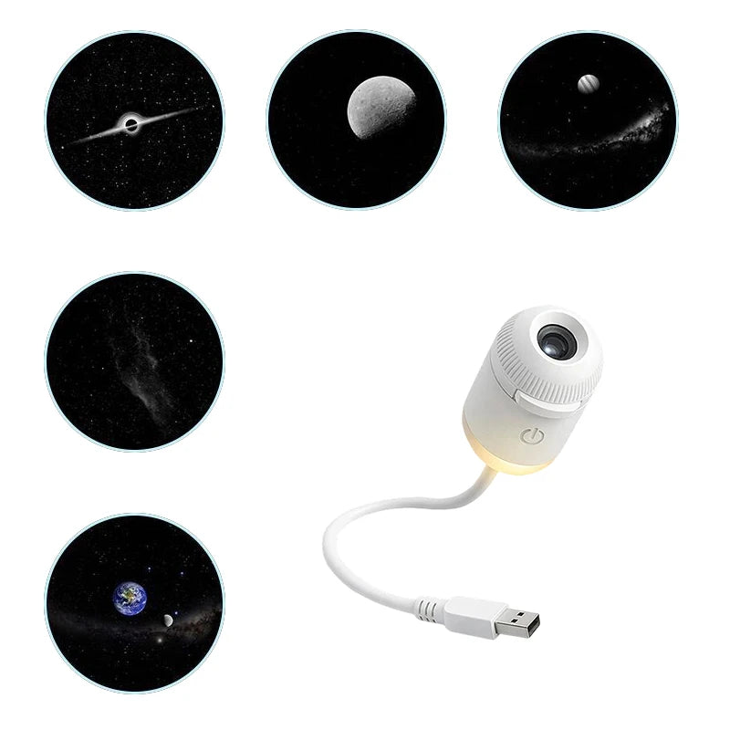 5 Slides B Emitting Color Mini Galaxy Star Projector Night Light – 2-in-1 Design