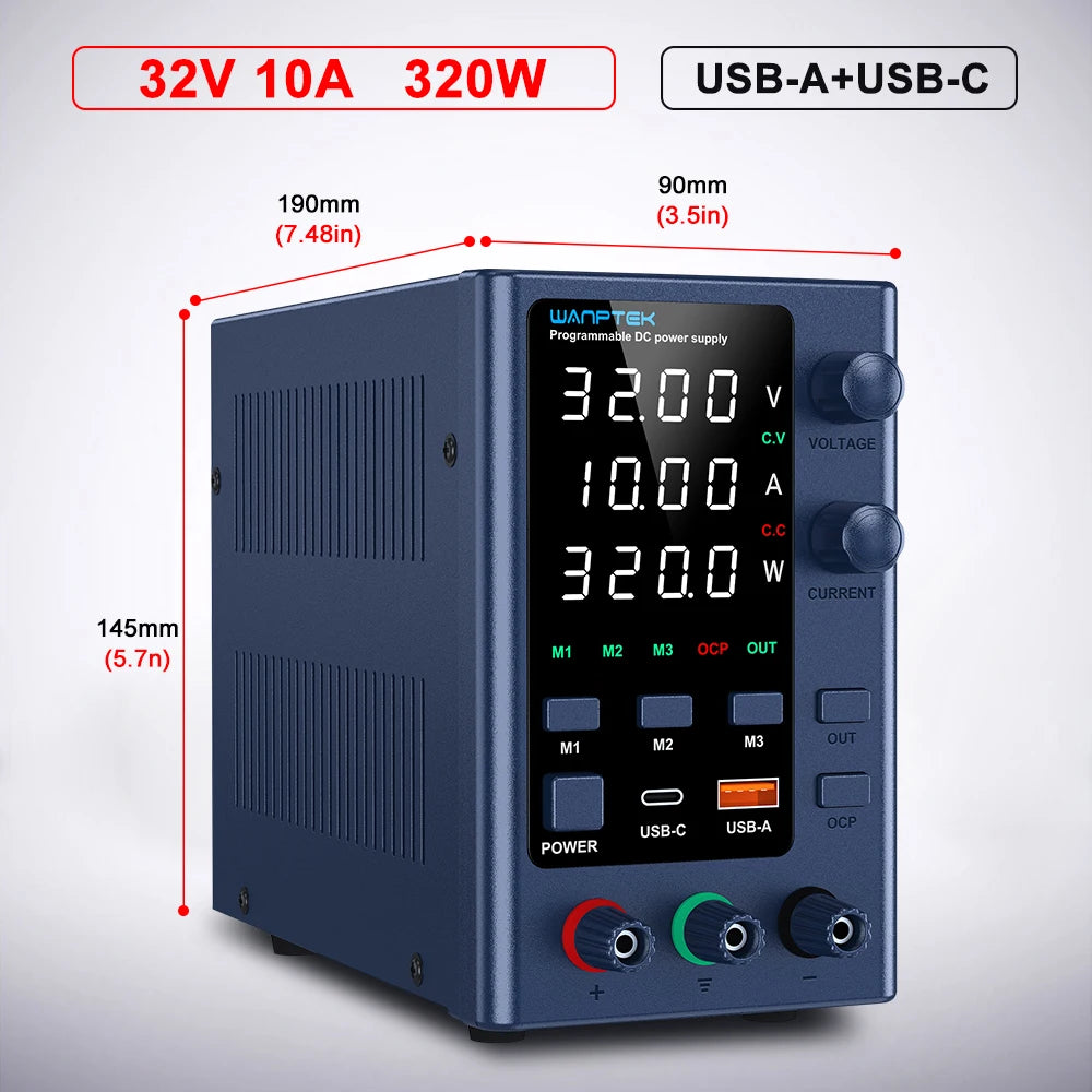 EPS3210 32V 10A Color Adjustable DC Bench Power Supply 30V 10A – Digital Display